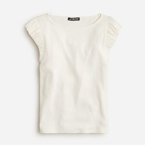 J.‎ Crew Women’s Vintage rib ruffle boatneck tank top Size S
